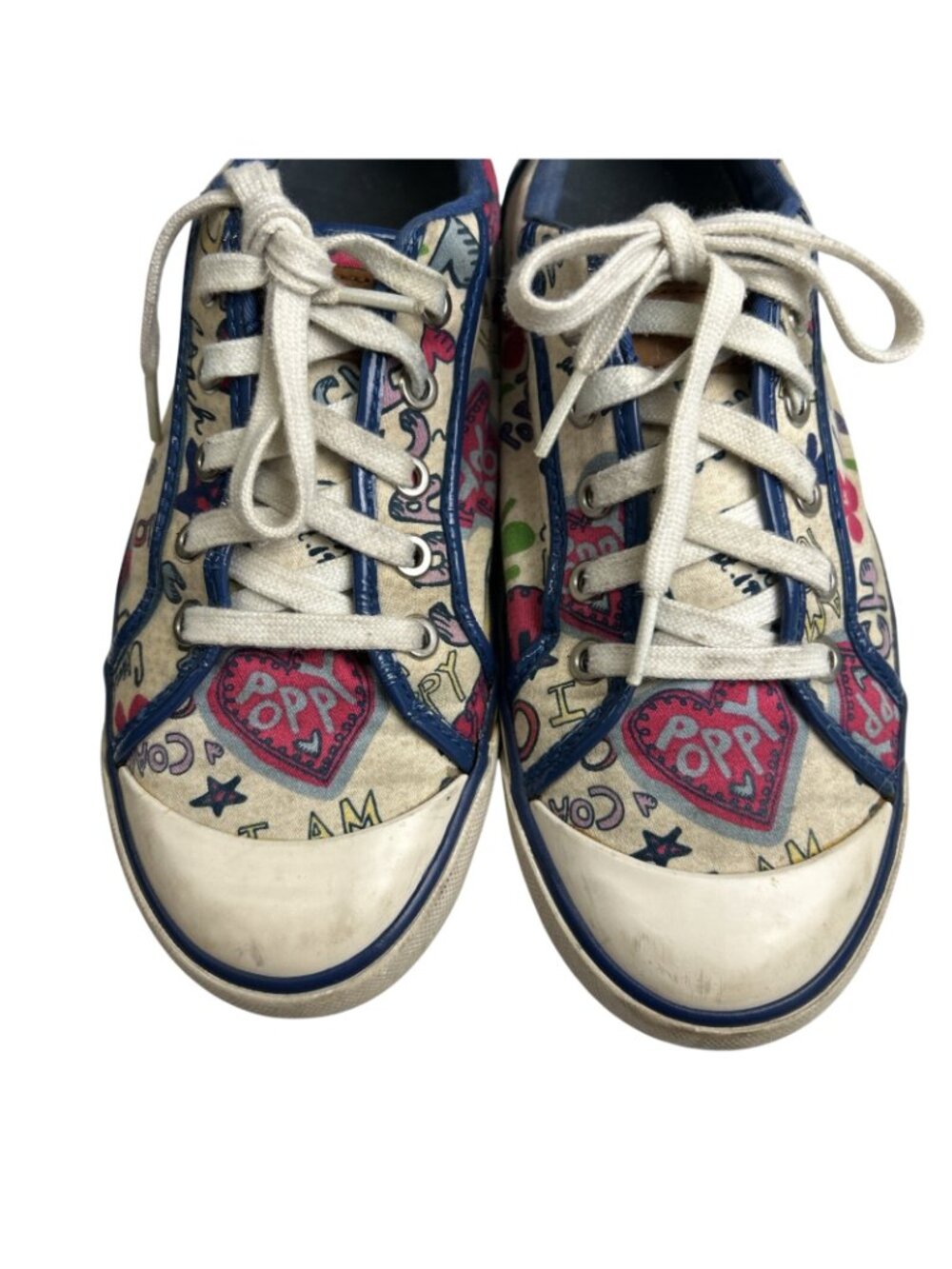 Coach Poppy Sneakers Graffiti Print Low Top Lace Up Casual Shoes 9.5B - Picture 3 of 12